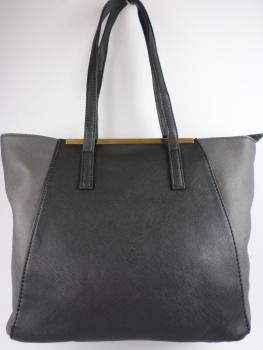 Nicole Brown, schöne zweifarbige Handtasche in schwarz/grau