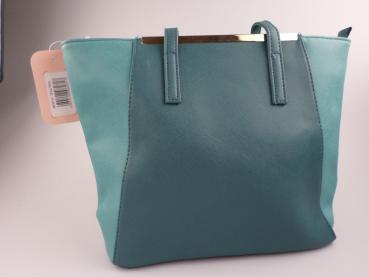 Nicole Brown, schöne zweifarbige Handtasche in türkis/petrol