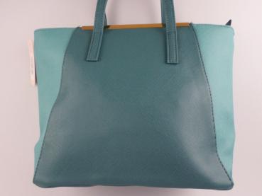 Nicole Brown, schöne zweifarbige Handtasche in türkis/petrol