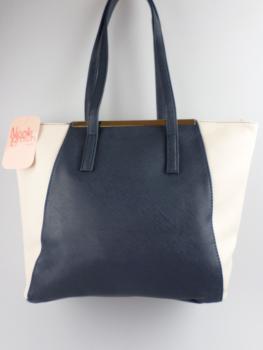 Nicole Brown, schöne zweifarbige Handtasche in navy/cream