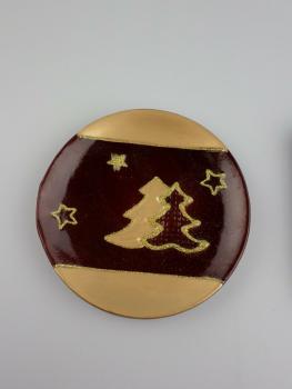 RESTPOSTEN+SONDERPOSTEN ,Deko Teller Braun mit Gold 12 STÜCK