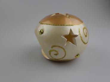 RESTPOSTEN+SONDERPOSTEN - Teelicht creme/ gold - 8 STÜCK