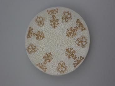 RESTPOSTEN+SONDERPOSTEN- Deko Teller cremefarben mit goldenen Ornamenten 8 STÜCK