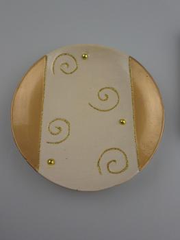 RESTPOSTEN+SONDERPOSTEN - Deko Teller cremefarben mit gold 12 STÜCK