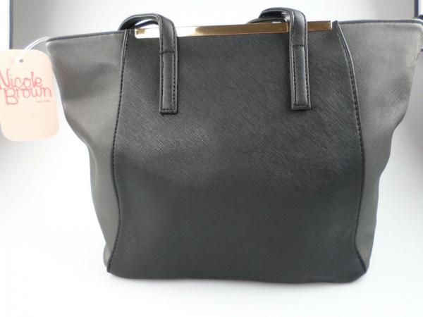 Nicole Brown, schöne zweifarbige Handtasche in schwarz/grau