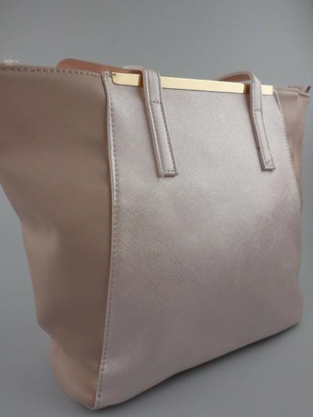 Nicole Brown, schöne zweifarbige Handtasche in nude/shimmer