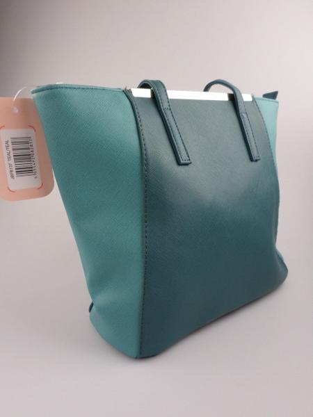 Nicole Brown, schöne zweifarbige Handtasche in türkis/petrol