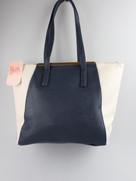 Nicole Brown, schöne zweifarbige Handtasche in navy/cream