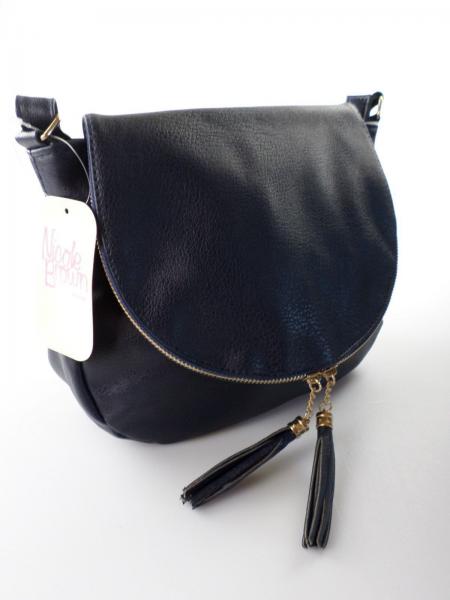 Nicole Brown, schöne Handtasche in navy