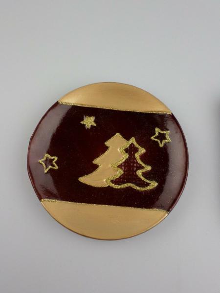 RESTPOSTEN+SONDERPOSTEN ,Deko Teller Braun mit Gold 12 STÜCK