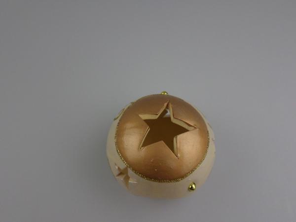 RESTPOSTEN+SONDERPOSTEN - Teelicht creme/ gold - 8 STÜCK