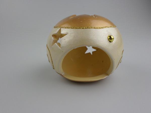 RESTPOSTEN+SONDERPOSTEN - Teelicht creme/ gold - 8 STÜCK