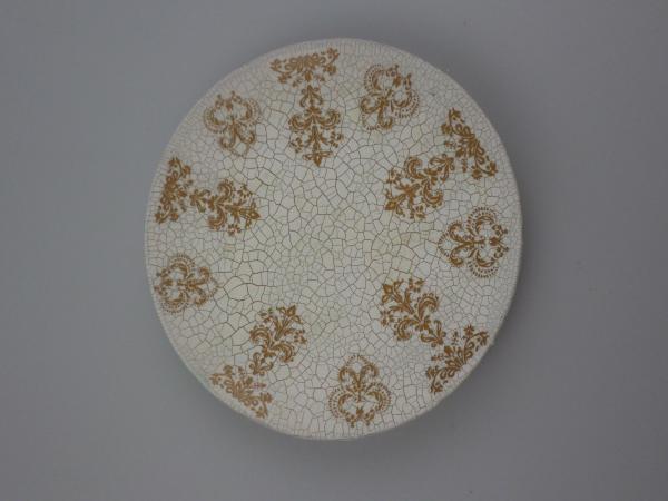 RESTPOSTEN+SONDERPOSTEN- Deko Teller cremefarben mit goldenen Ornamenten 8 STÜCK