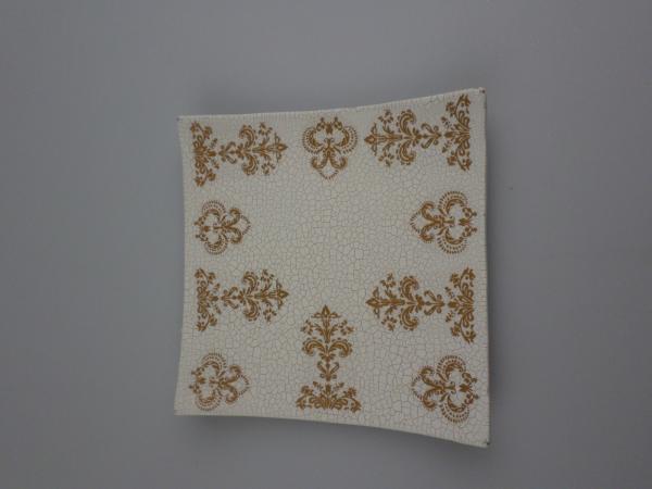 RESTPOSTEN+SONDERPOSTEN- Deko Teller cremefarben mit goldenen Ornamenten 8 STÜCK