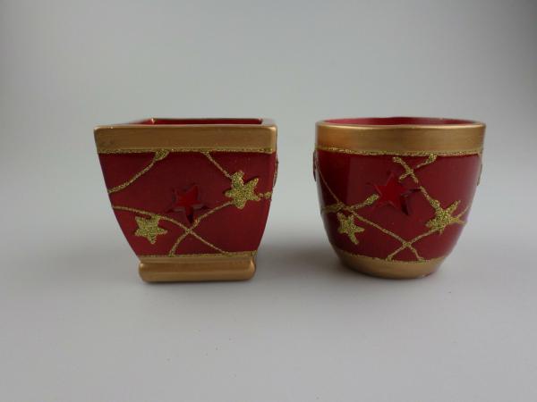 RESTPOSTEN/ SONDERPOSTEN - Teelichter rot glänzend - 12 STÜCK