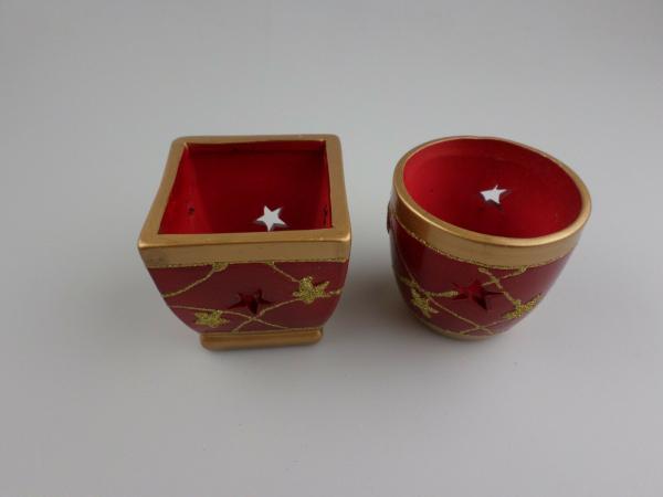 RESTPOSTEN/ SONDERPOSTEN - Teelichter rot glänzend - 12 STÜCK