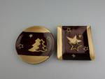 RESTPOSTEN+SONDERPOSTEN ,Deko Teller Braun mit Gold 12 STÜCK